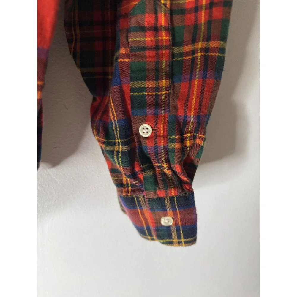 Polo Ralph Lauren Blake Shirt Mens Large Red Green Plaid Cotton Button Down L